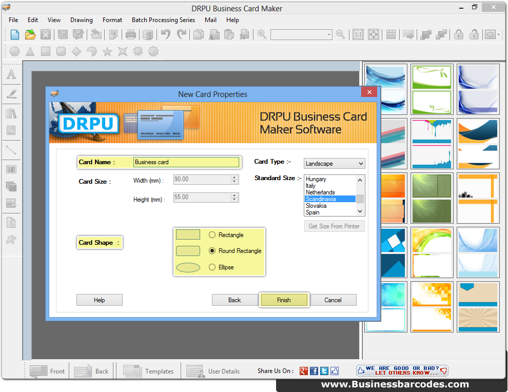 Screenshots Of Business Card Maker Software Businessbarcodes